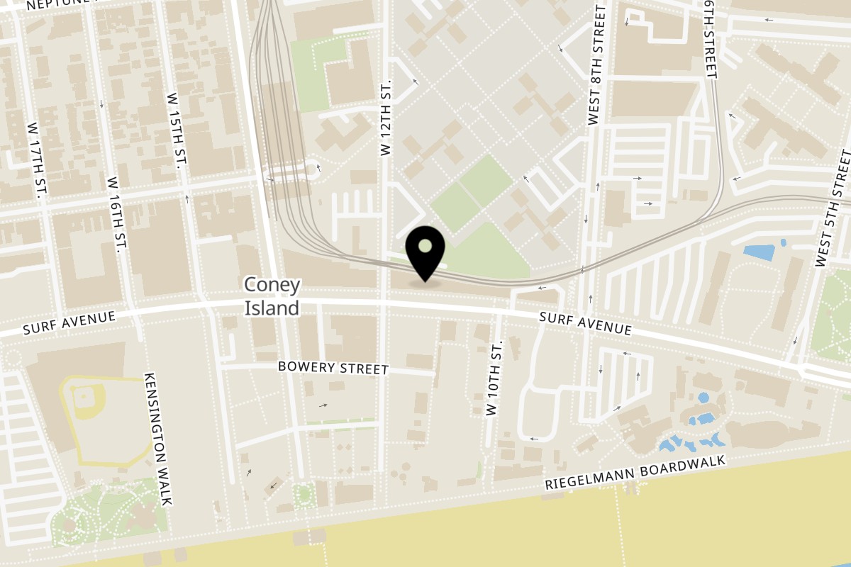 Map showing the location of IHOP on 1019 Surf Ave in Brooklyn
